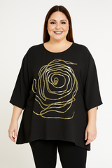 Bluse med guld rose - ITJULI25 by G9