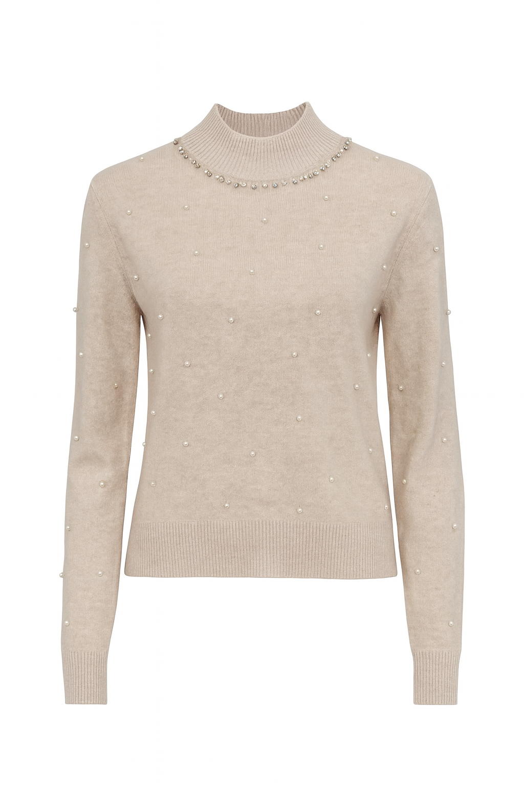 Turtleneck m. Perledetaljer - Ingen Returret by Livia