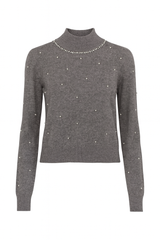 Turtleneck m. Perledetaljer - Ingen Returret by Livia