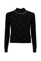 Turtleneck m. Perledetaljer - Ingen Returret by Livia