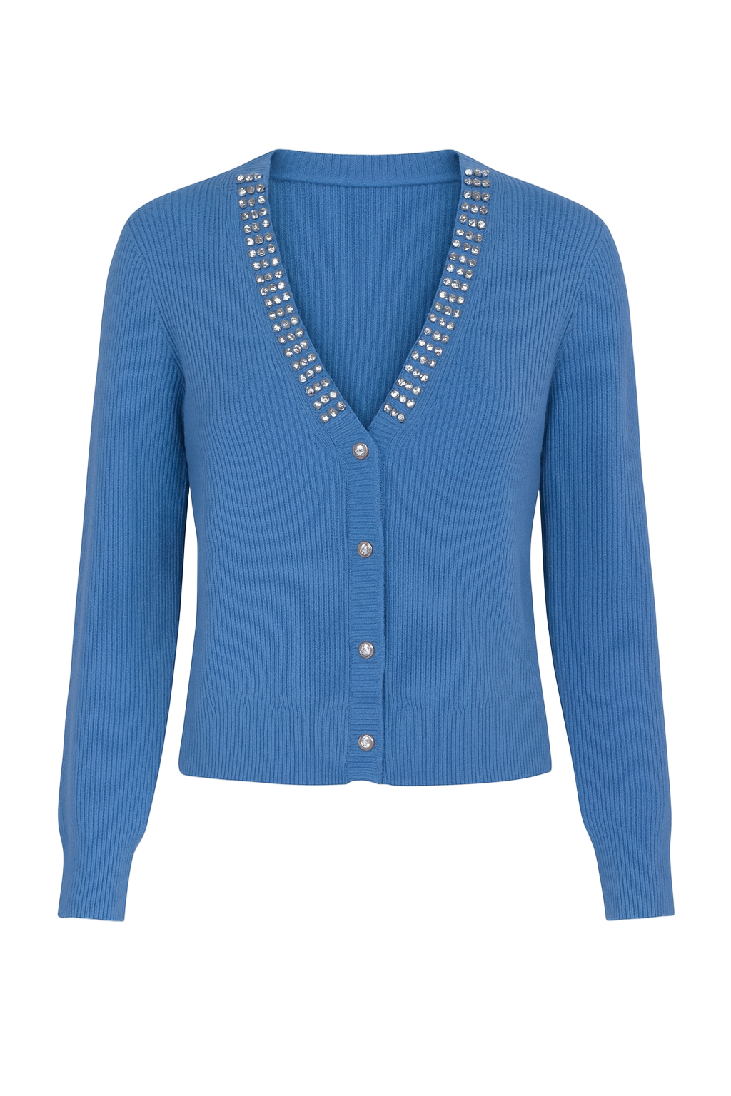 Strikcardigan med perler og bling - Str. 34-42 by Krone 1