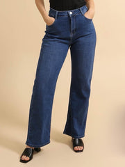 Jeans med wide leg darkwash by Krone 1