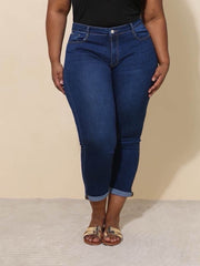 Jeans med straightleg darkwash plus size by Krone 1
