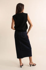 Cowboynederdel lang mørk navy by Krone 1