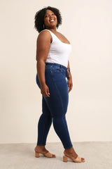 Jeggings med bindebånd darkwash by Krone 1