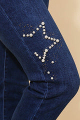 Jeans med stjernebling darkwash by Krone 1