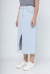 Lysvasket maxi cowboynederdel by Krone 1