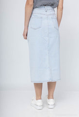 Lysvasket maxi cowboynederdel by Krone 1