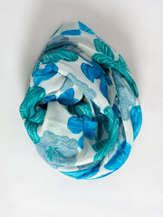 Blomster tørklæde med frynser - ITFEB25 by Mei Moo