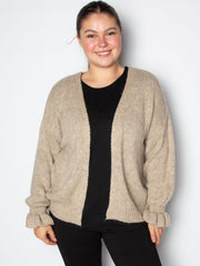 Kort cardigan med flæsekant