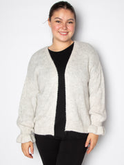 Kort cardigan med flæsekant