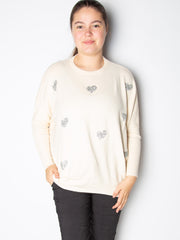 Striktrøje med bling hjerter - ITSEP24 by Krone 1