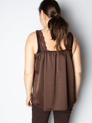 Satin top med blonde by Krone 1