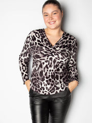 Velour bluse med knude by Krone 1