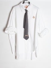 Varsity skjorte med kort lang effekt hvid - ITNOV24 by Krone 1