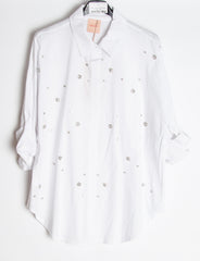 Hvid skjorte med bling sten kort version - ITNOV24 by Krone 1