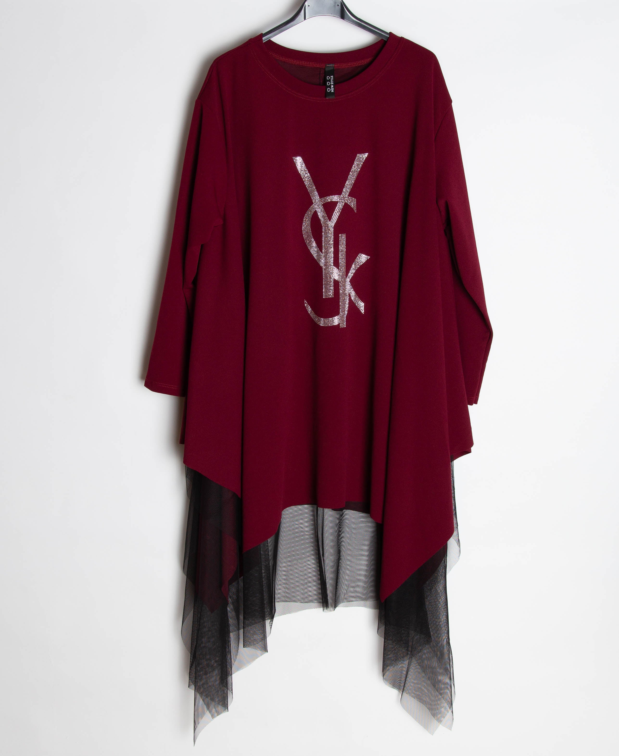 Bluse med tyl og bling by Krone 1