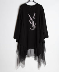 Bluse med tyl og bling by Krone 1