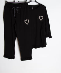 Sweatshirt med bling hjerte - Ingen returret - ITNOV24 by Krone 1