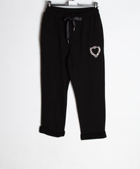 Sweatpants med bling hjerte - Ingen returret - ITNOV24 by Krone 1