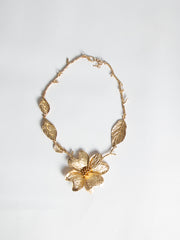 Smuk blomster halskæde med blomsterkrans by Krone 1