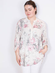 Skjorte med rose print - ITMAJ25 by Miss Style