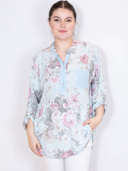 Skjorte med rose print - ITMAJ25 by Miss Style