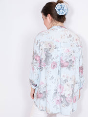 Skjorte med rose print - ITMAJ25 by Miss Style