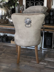 Spisestole med løve træben taupe by Krone 1