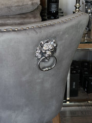 Spisestole med løve træben grå by Krone 1