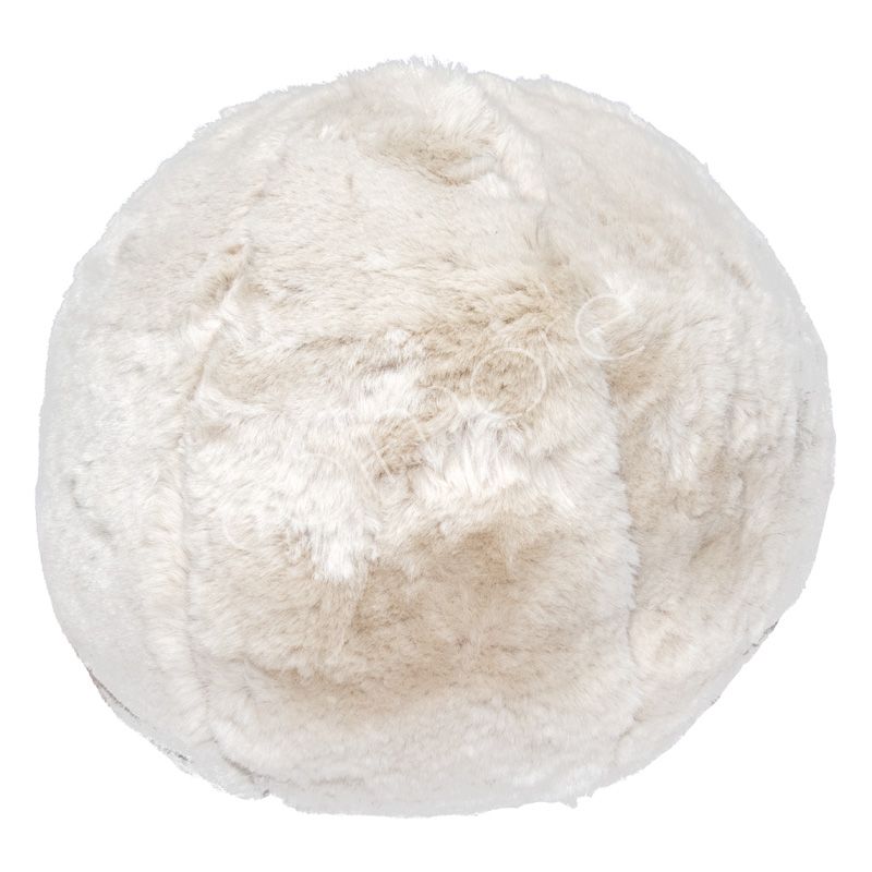 Cushion ball rabbit faux fur beige 36x36x36 by CM