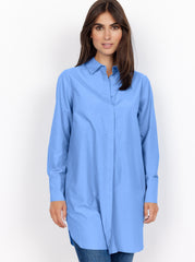 Soyaconcept lang skjorte Blå by Krone 1