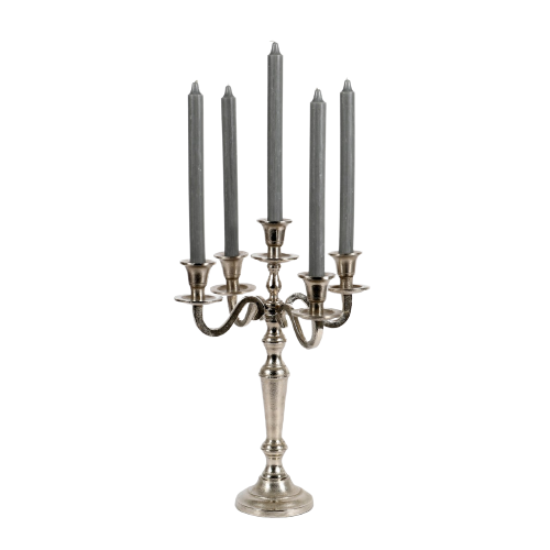 Lysestage 5-armet "Alassa" – Aluguss, 27x11x38 cm Sølv by SL