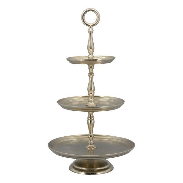 Rund tre-etagers sølv opsats – Aluminium 48x47x87 cm by Exner