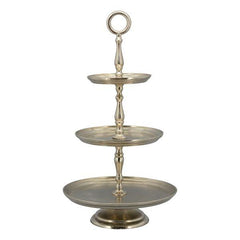 Rund tre-etagers sølv opsats – Aluminium 48x47x87 cm by Exner