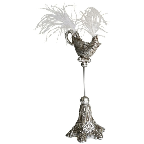 Polyresin fugle skulptur med fjer 15,6x10,7x33 cm by Exner