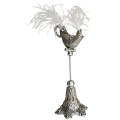 Polyresin fugle skulptur med fjer 15,6x10,7x33 cm by Exner