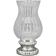 Hurricane lysestage med rillet mønster Sølv 20x20x36 cm by Exner