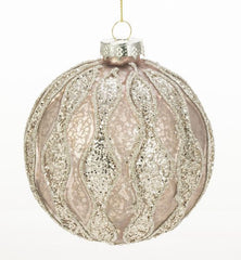 Glaskugle Old Rosa m. Champagne Glimmer Dekoration – Ø10 cm by WEISTE