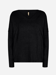 Soyaconcept Dollie strik med v-hals sort by Krone 1