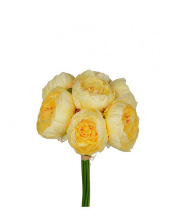 Pon i bundt kunstige blomster 30 cm gul by PH