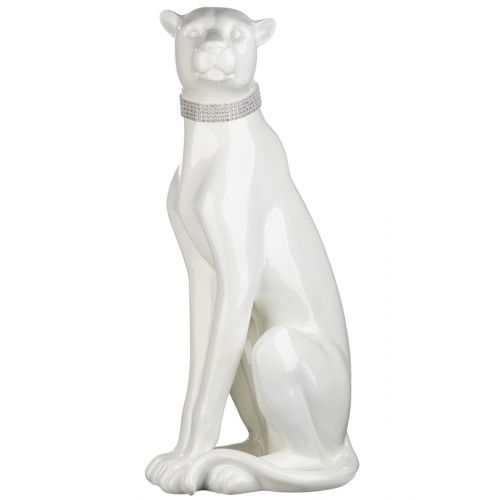 Siddende panter med bling elegant dekorationsfigur 60x23 cm by GILDE