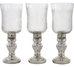 Lysestage med sølv fod 8,5x23cm by Hoff