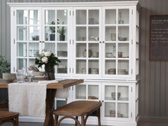 Vitrineskab m 8 låger & hylder 195x220x55 cm hvid by Chic Antique