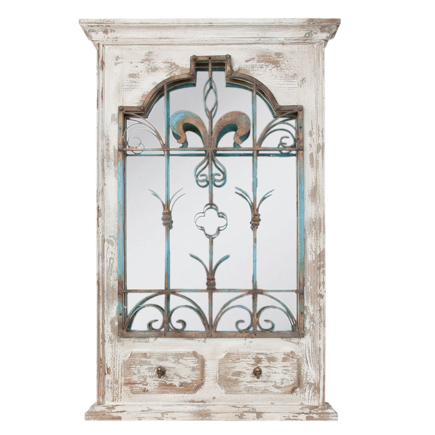 Spejl med metaltremmer rustik stil 66x6x101 cm by C&E