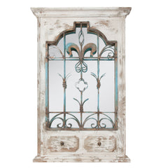 Spejl med metaltremmer rustik stil 66x6x101 cm by C&E