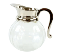 Glas kande med sølv håndtag 12x12x14cm by Hoff