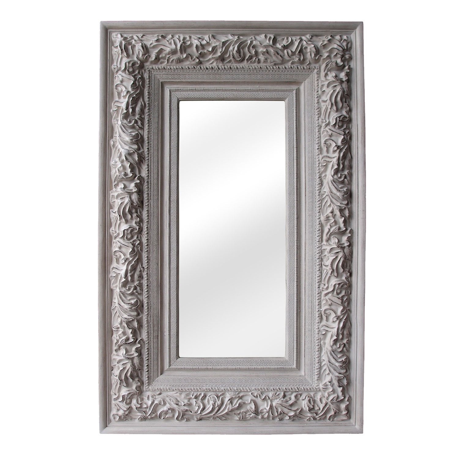 Vægspejl med fine udskæringer i rammen 234x12x144 cm by C&E