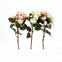 Teerose "Brighton" Kunstig rose 39 cm med 2 blomster og 3 knopper by SL