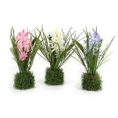 Kunstig hyacint i græskugle 25,5 cm, creme by SL